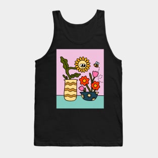 Nature Love Flower Retro 70s Cute Cartoon Tank Top